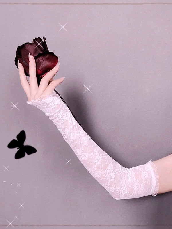 Sheer Floral Lace Arm Sleeves - Mr. Cat