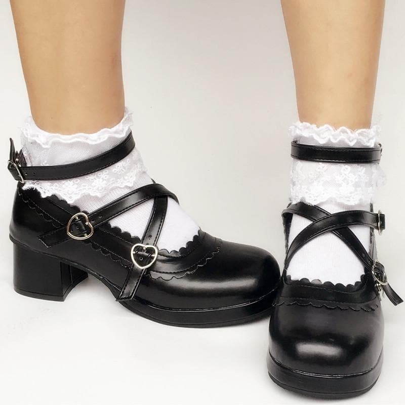 Bow Custom SP167935 Made Black Shoes Detachable Lolita