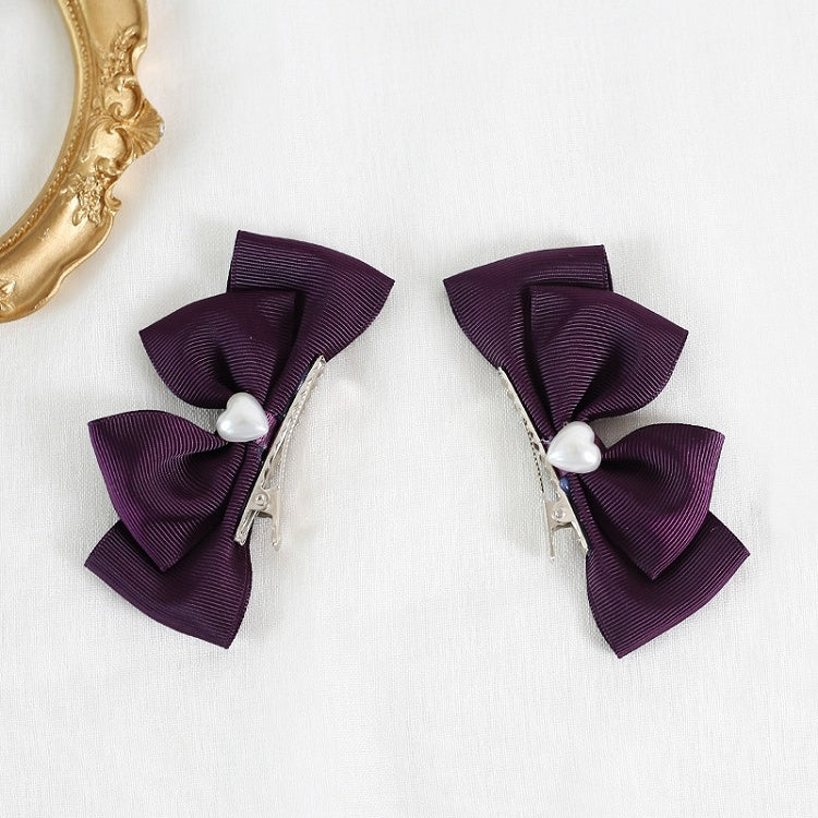 von Lolita Haarspangen Ein Herz Paar Bowknot Lila Gothic