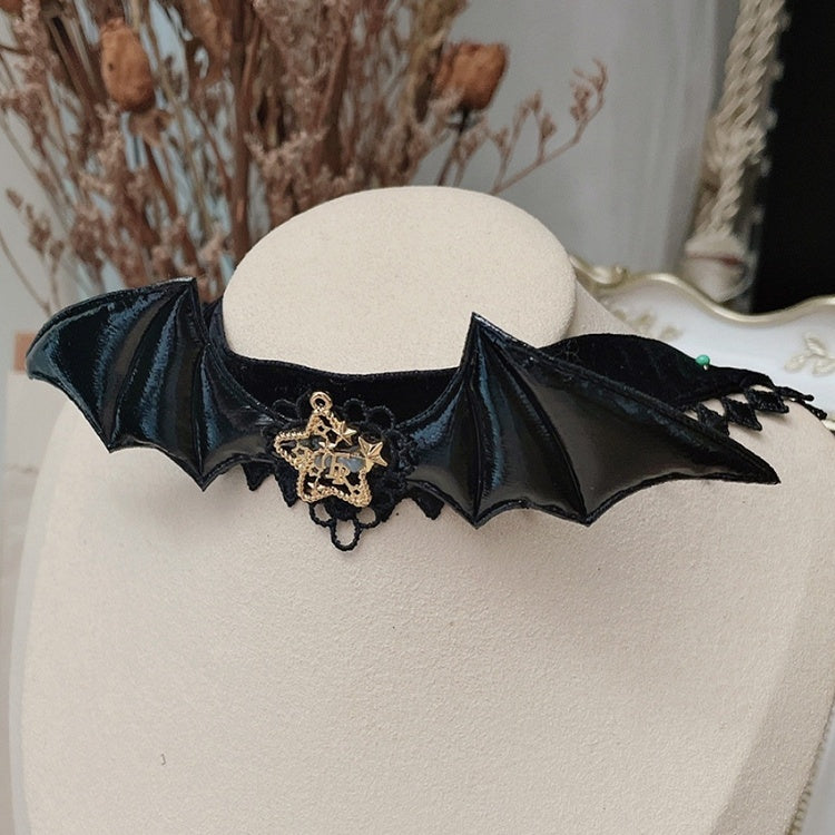 Halloween Bat Decorated Star Black Design Wings Choker