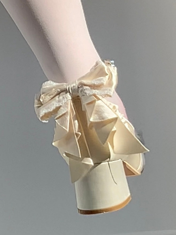 Shoe Clips Options Trimmed Lace Bowknot 4 Color