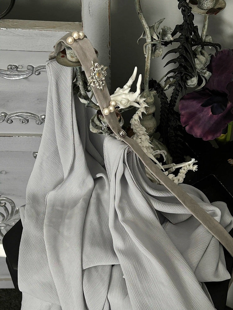 Rot/Weiß/Dunkelblau/Grau Gothic Lolita Taillengürtel