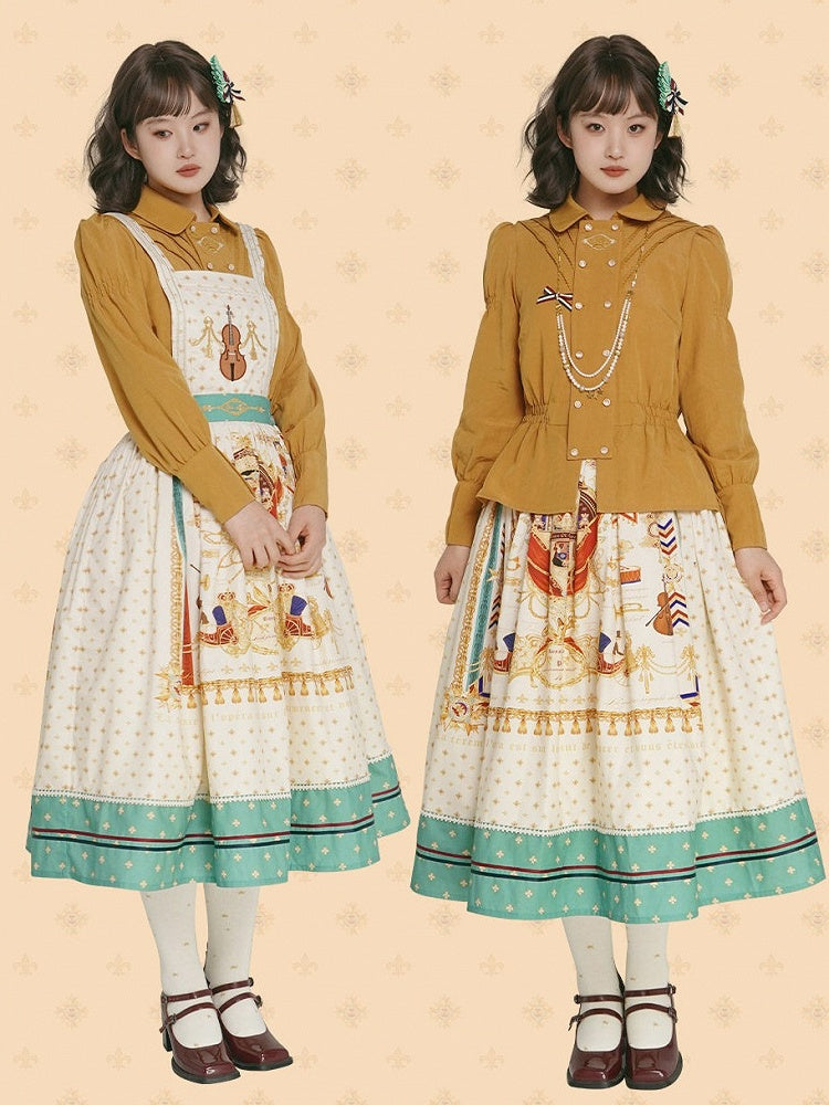 Long Sleeve Smocked Elegant Blouse in Yellow - Crucis Universal Tailor Company