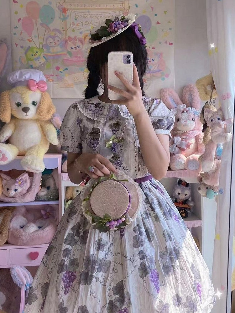 トリムグレープ ブラウン/ホワイト ミニ 蝶結び 装飾 レース ハット 詳細