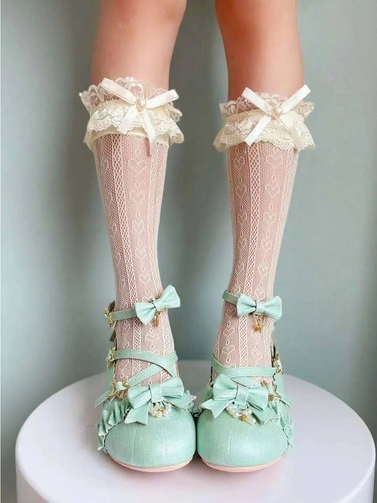 Style 3-Color Bow Ruffle Lace Lolita Socks