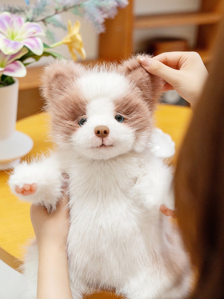 Border Plush Collie Bag - Dog Backpack/Crossbody Realistic Red