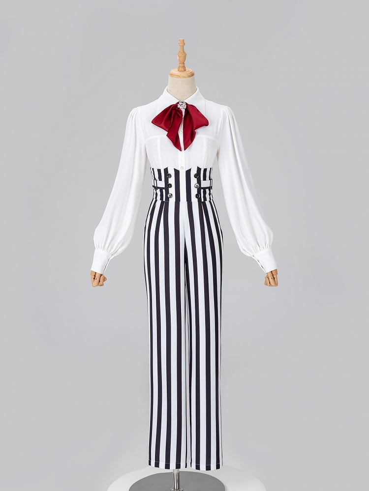White Elegant Long Sleeve Shirt for Ouji Fashion - DevilInspired Exclusive Collection