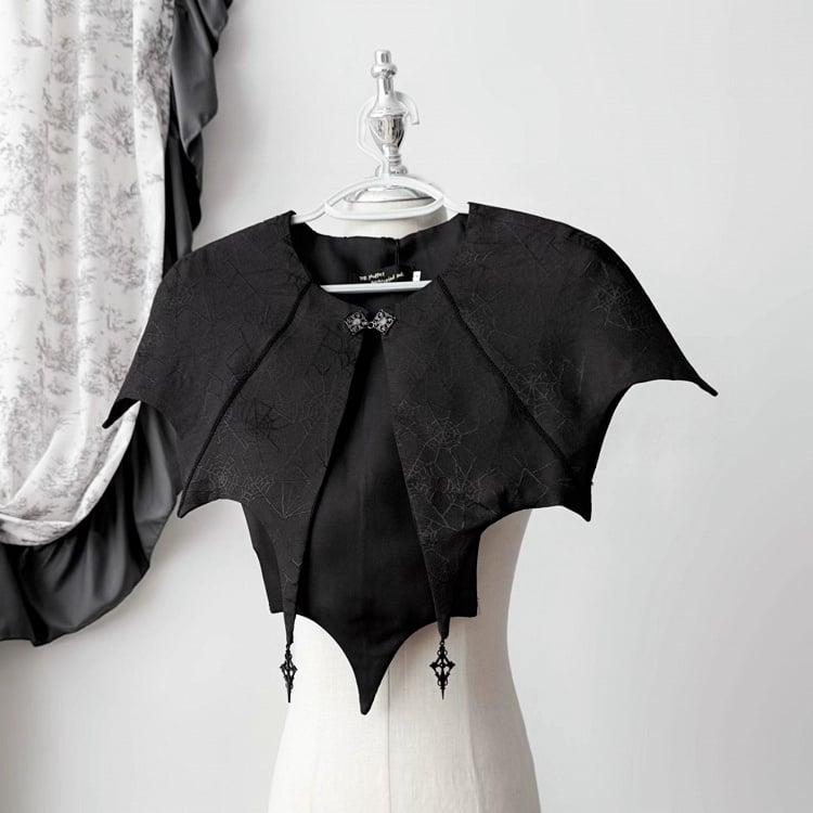 Cape Web Embroidery Black Gothic Halloween Lolita Spider Wing Bat with