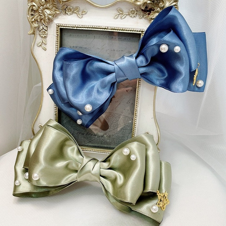 Star Color Decorated Bowknot Hairclip Options 8 Charm Beaded