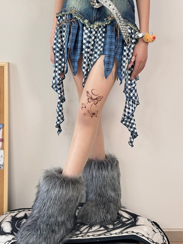 Nude Tights Butterfly Y2K Print