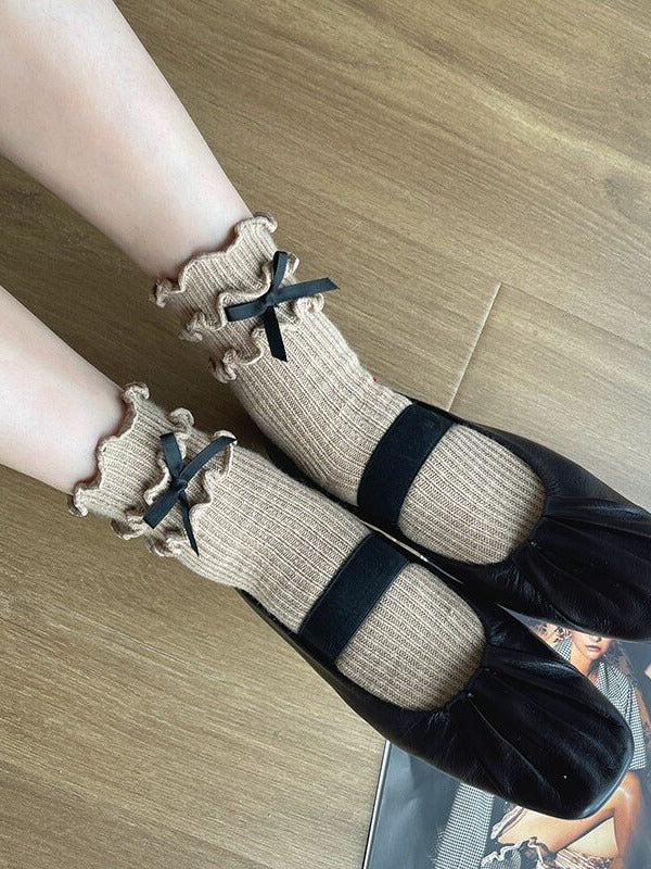 5 Style Ear and Socks Lolita Wood Wool Design Bow Butterfly Colors with
