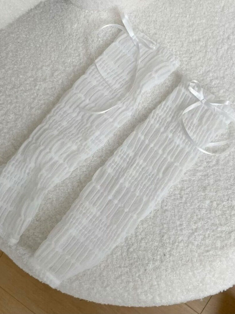 Design Socks Style Sweet Details Stacked Black/White Bowknot Lolita