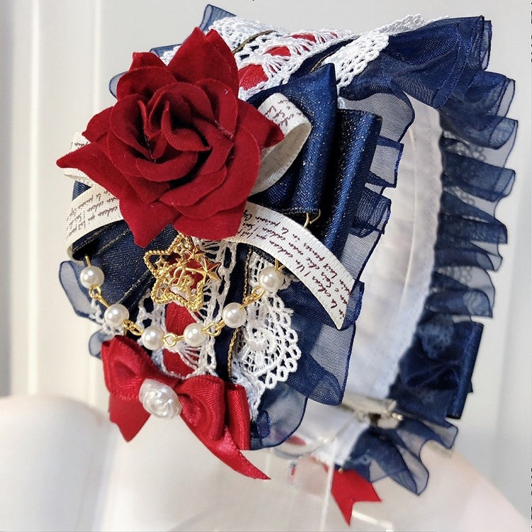 Blue&Red Snow White Vibes Floral Design Snow White Vibes Hairband