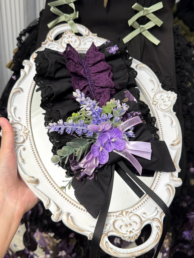 Floral Black Purple and Lolita Hairband Design