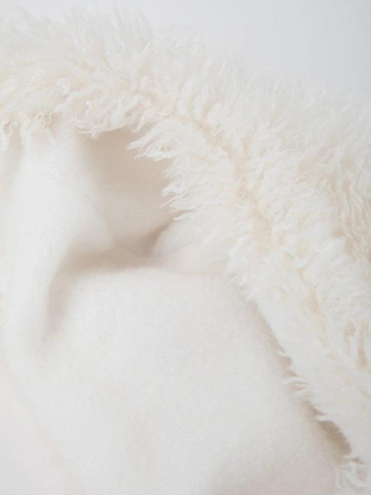 Lamb Hooded Fluffy Hat White Ear