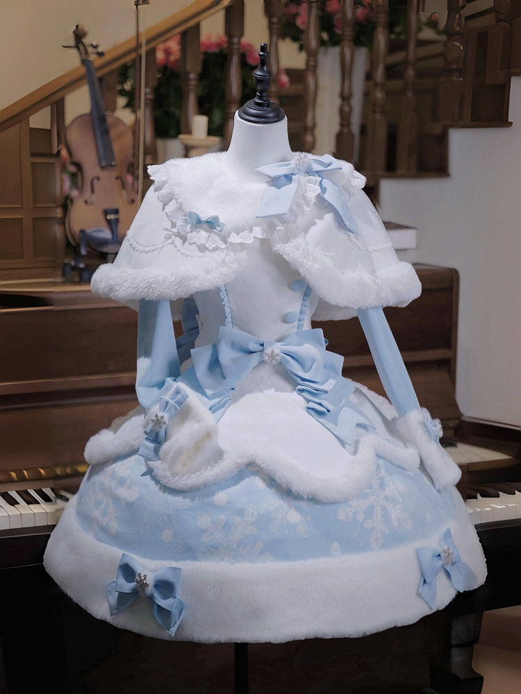 with Trimming White Winter Cape Lolita Plush