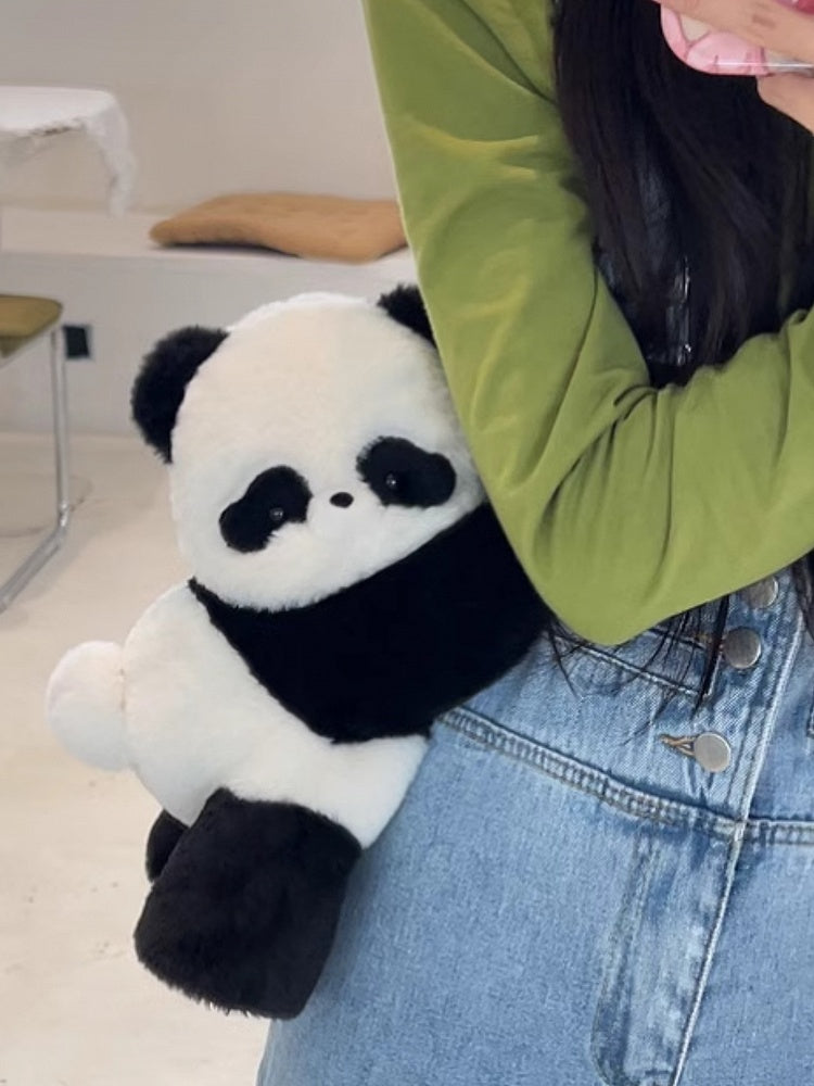 Black And White Cute Panda Plush Backpack Crossbody Bag Small/Middle/Large Size