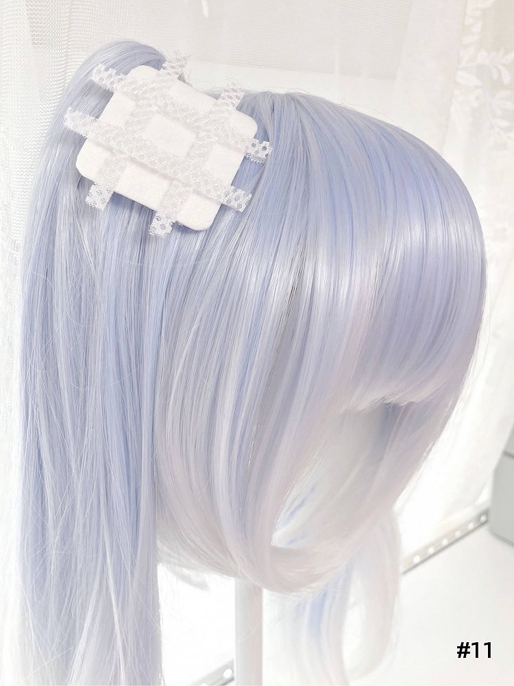 Bandage-Inspired Textured Hair White - Yami Design Kawaii Clip Mesh