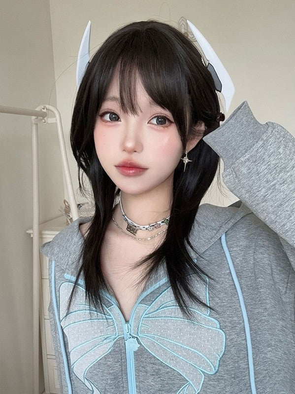 エアレングス ブラック ウィッグ ストレート(前髪54cm)