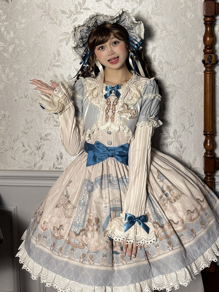 Blue Brown Detachable / Bowknot Sleeves