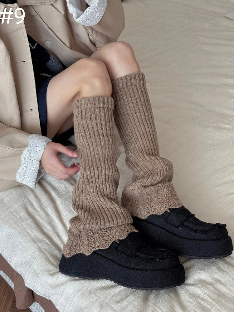 Ruffled Colors) Textured Leg (Multiple Warmers Knit