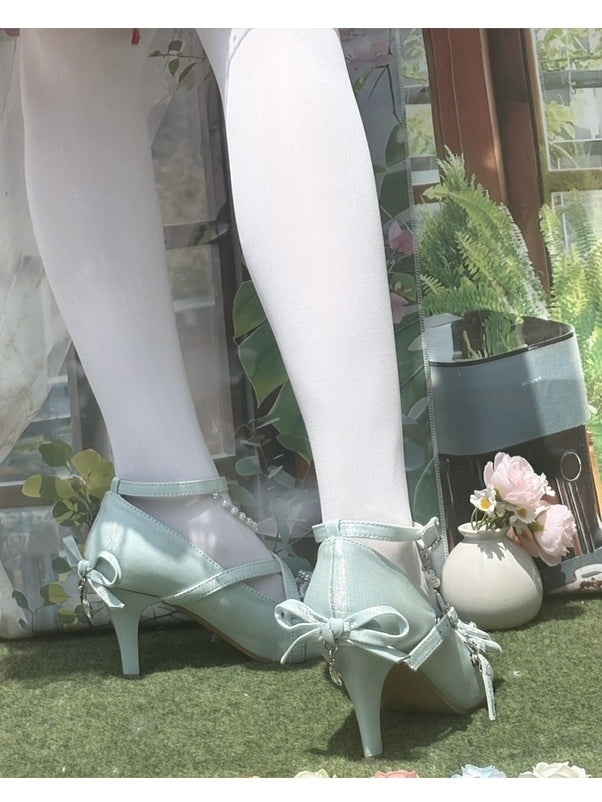 Lolita - Bow High 8cm Sweet Heels with Blue