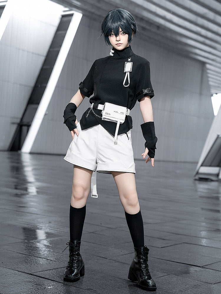 Weiße Urban Shorts „Lolita“ Cyberpunk Techwear Ouji
