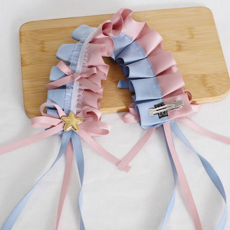 Decoration Star With Lolita Blue Pink Cute Hairband And Bowknot