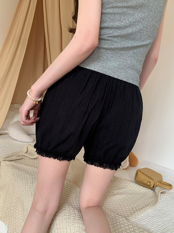 Cotton Lace Elastic Waist Bloomers - Lan Jian Chuan