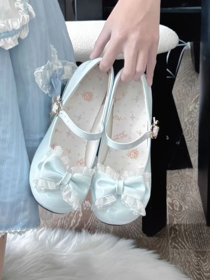 Adjustable Leather Blue Shoes PU - Buckle Sweet Bear