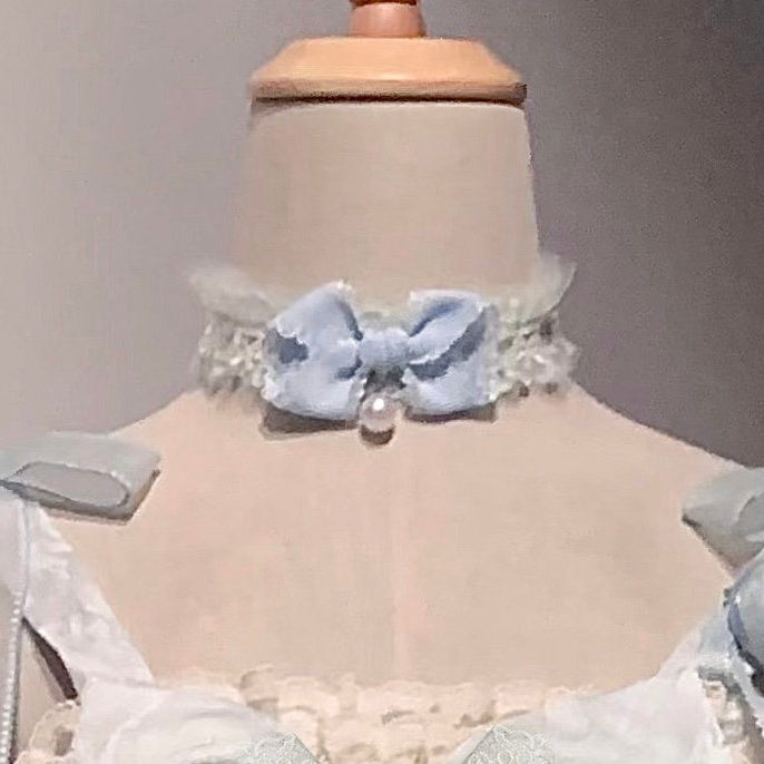 Choker Lolita Bow Blue/Pink