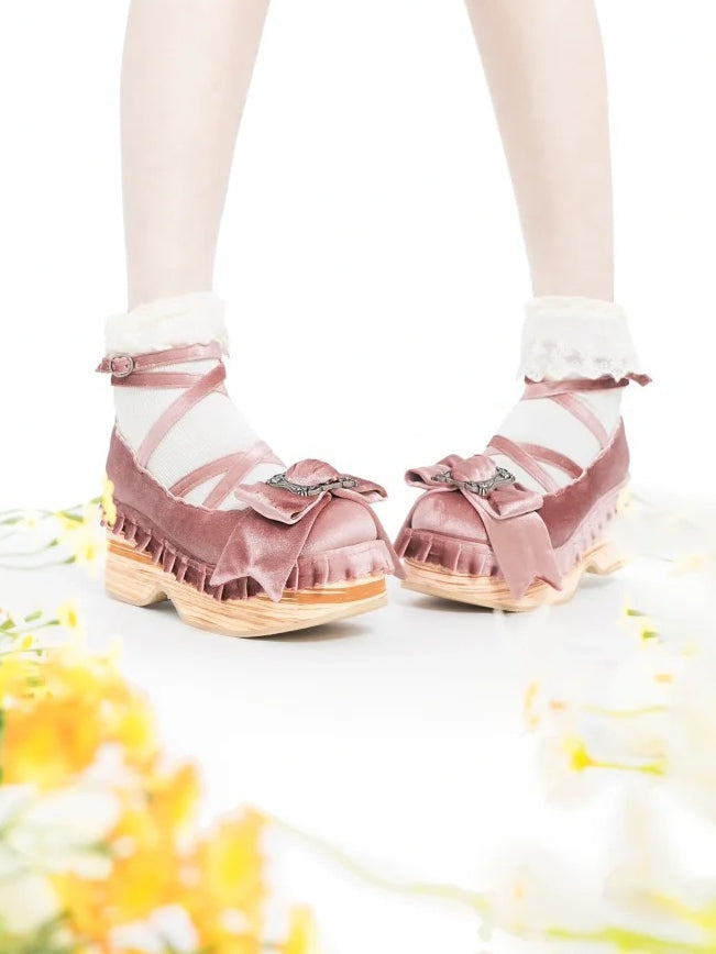 Design Sweet Round Crisscross Platform Pink - Mary Janes Toe