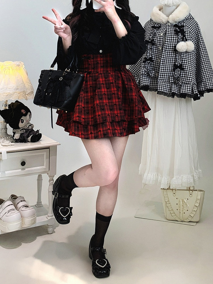 High-Waist Edgy in Skirt: 3 Sweet Jirai Tiered Plaid Kei Colors