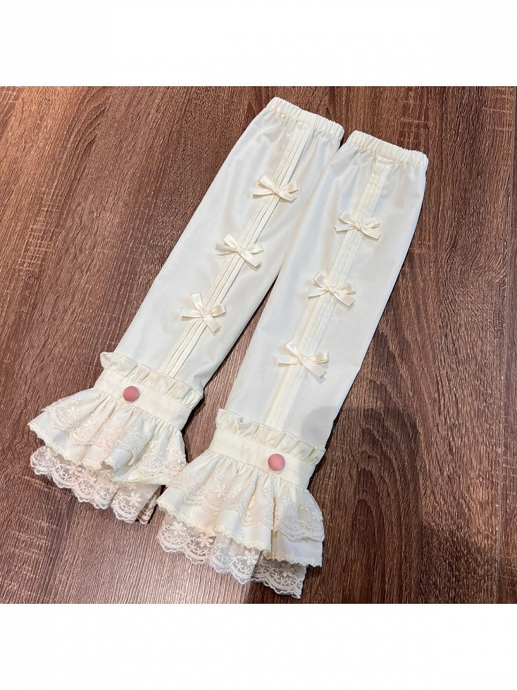 White Lolita Detachable Sleeves with Lace Trim - Sweet Dream Box