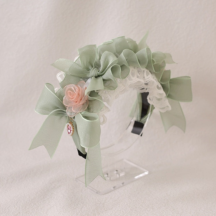 With Pink Camellia Green Charm and Lolita Lovely Bowknots Heart KC