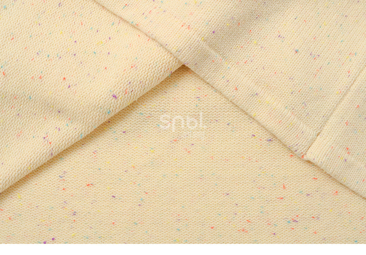 イエローのリボンがアクセントのハイウエストニットミディ丈スカート