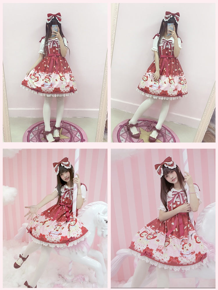 Sweet Lolita KC Rote Spitzenborte mit großer Schleife