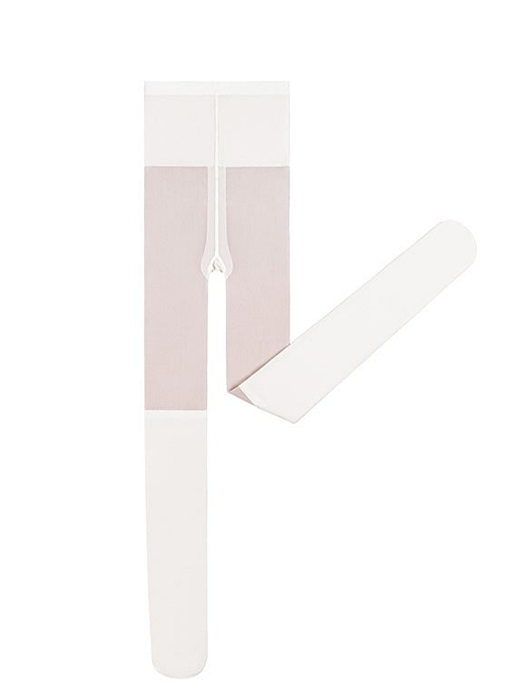 Fleece-Lined White/Black Tights