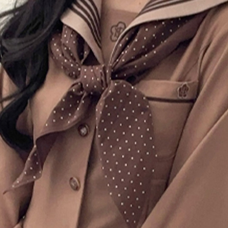 リボンJK制服 水玉模様 ネクタイ 柄 ブラウン