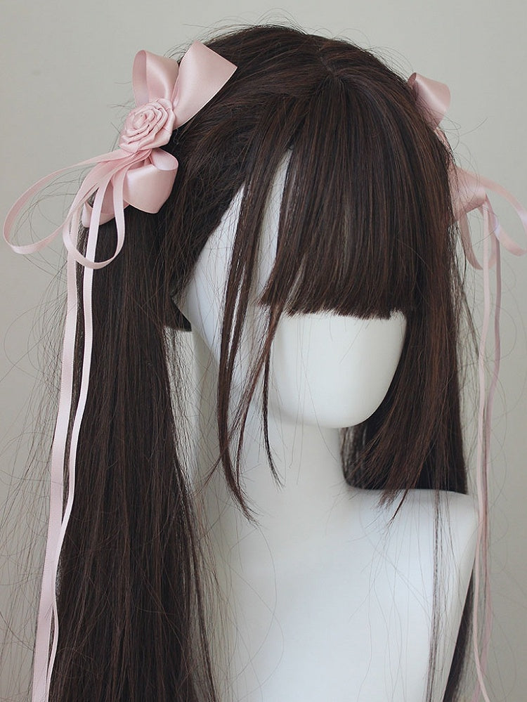 Bowknot Details Roses Design Hair Clips