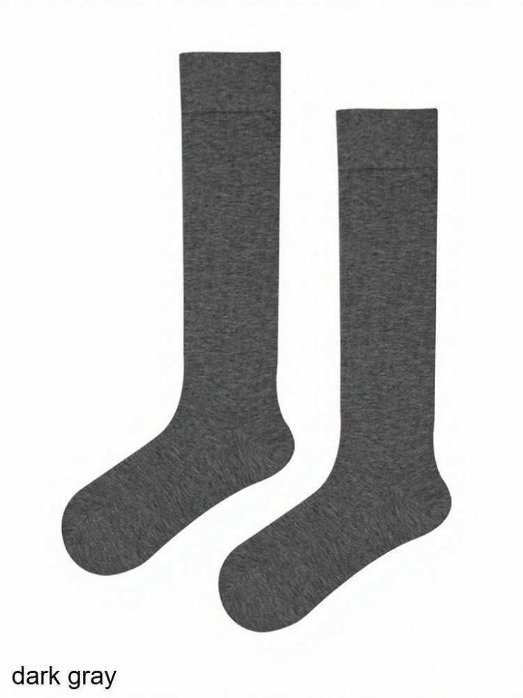 4 Colors Solid Minimalist Ribbed Calf Socks - ModaSwings