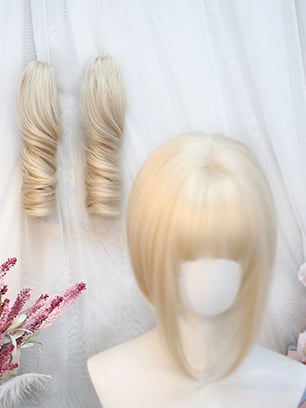 Klaue, gewellter Bob-Pferdeschwanz, 25 cm, Tee/Braun/Blond, Schnitt + Doppelclips, schwarz, 25–30 cm, Perücke