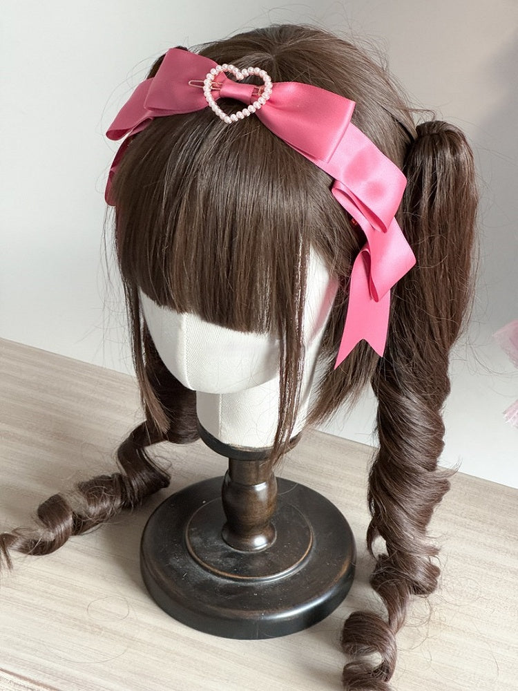 Embellishment Lolita Heart-shaped Bowknot with KC Pink Bead Sweet