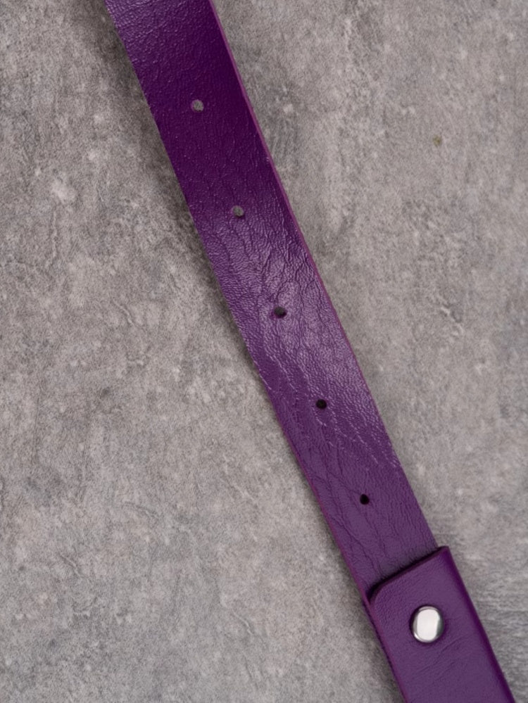 Gothic Cross Decorated Rhinestone Choker Details Purple Studs Pendant