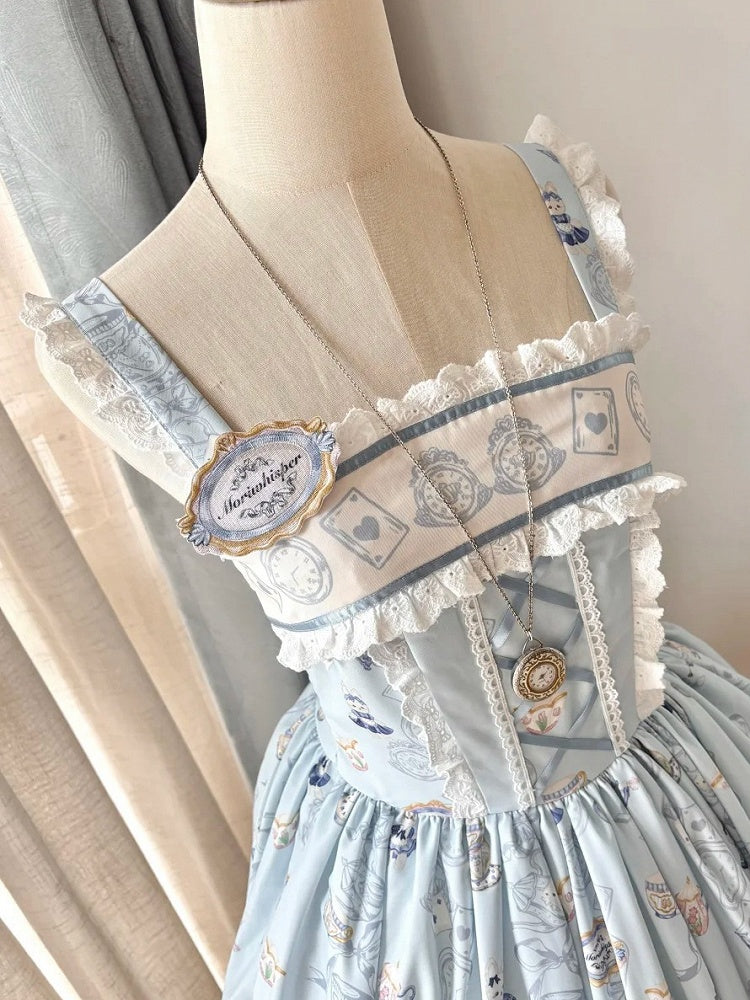 刺繍ブルーブローチ