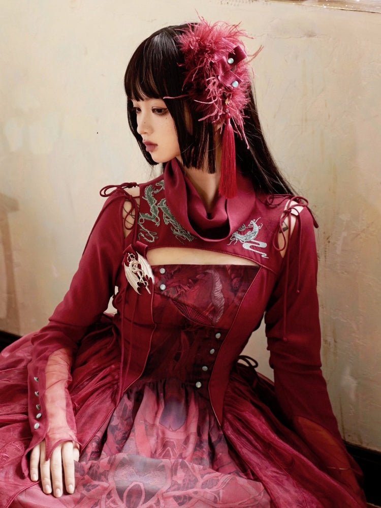 Red / Black / Purple Fluffy Claw Clip