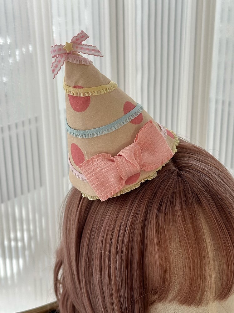 Pattern Birthday Polka Dots Pink Hat