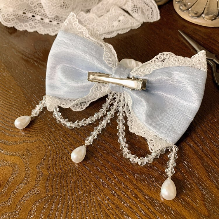 Weiß / Rosa / Blau / Grün Bowknot Haarspange