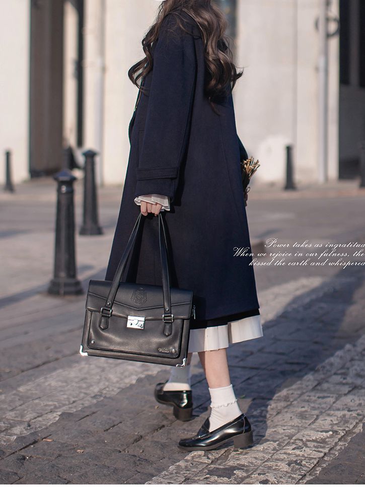 Coat V-neck Pea Dark Blue