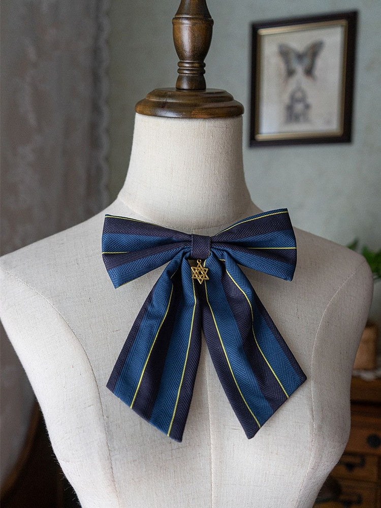 Stripe Tie Pattern Lolita Poynt Bow Manor